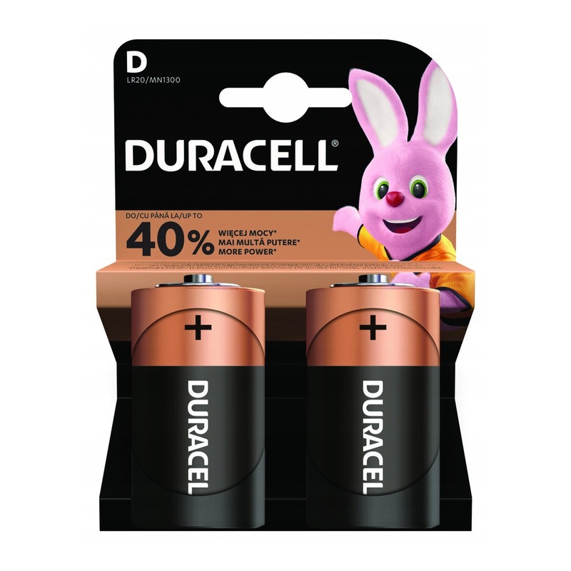 DURACELL 2x BATERIE ALKALICZNE LR20 D R20 MOCNE