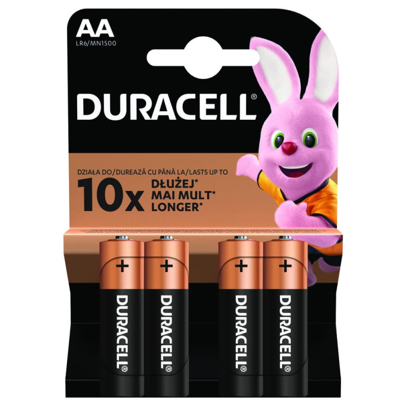 DURACELL 4x Baterie Alkaliczne LR6 AA